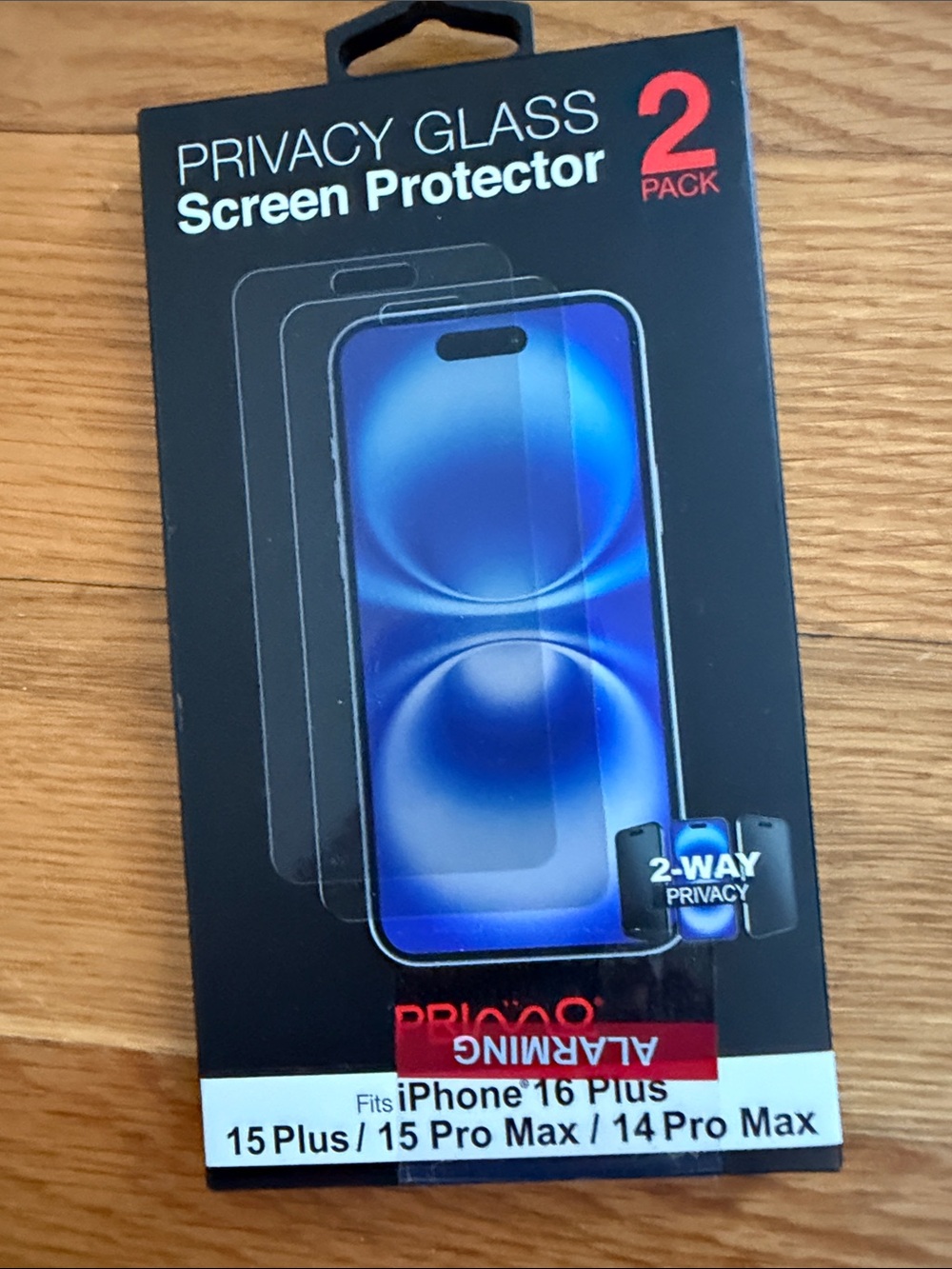 Privacy Glass Screen Protector for iPhone - Black (2 Pack)